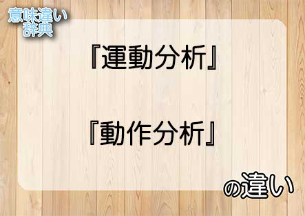 『運動分析』と『動作分析』の意味の違いは？例文と使い方を解説