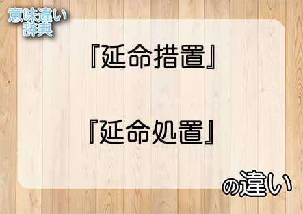 『延命措置』と『延命処置』の意味の違いは？例文と使い方を解説