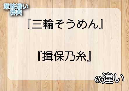 『三輪そうめん』と『揖保乃糸』の意味の違いは？例文と使い方を解説