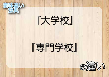 『大学校』と『専門学校』の意味の違いは？例文と使い方を解説