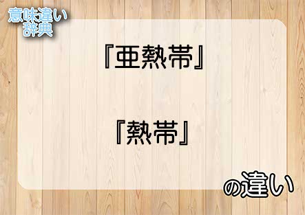 『亜熱帯』と『熱帯』の意味の違いは？例文と使い方を解説