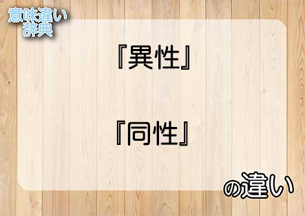 『異性』と『同性』の意味の違いは？例文と使い方を解説